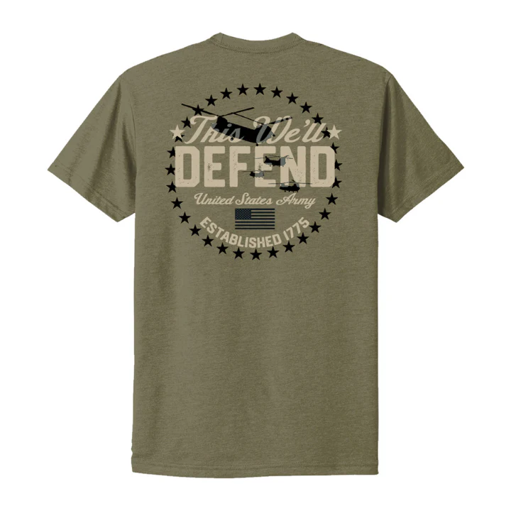 Army T-Shirt This We'll Defend (Military Green) - Image 2