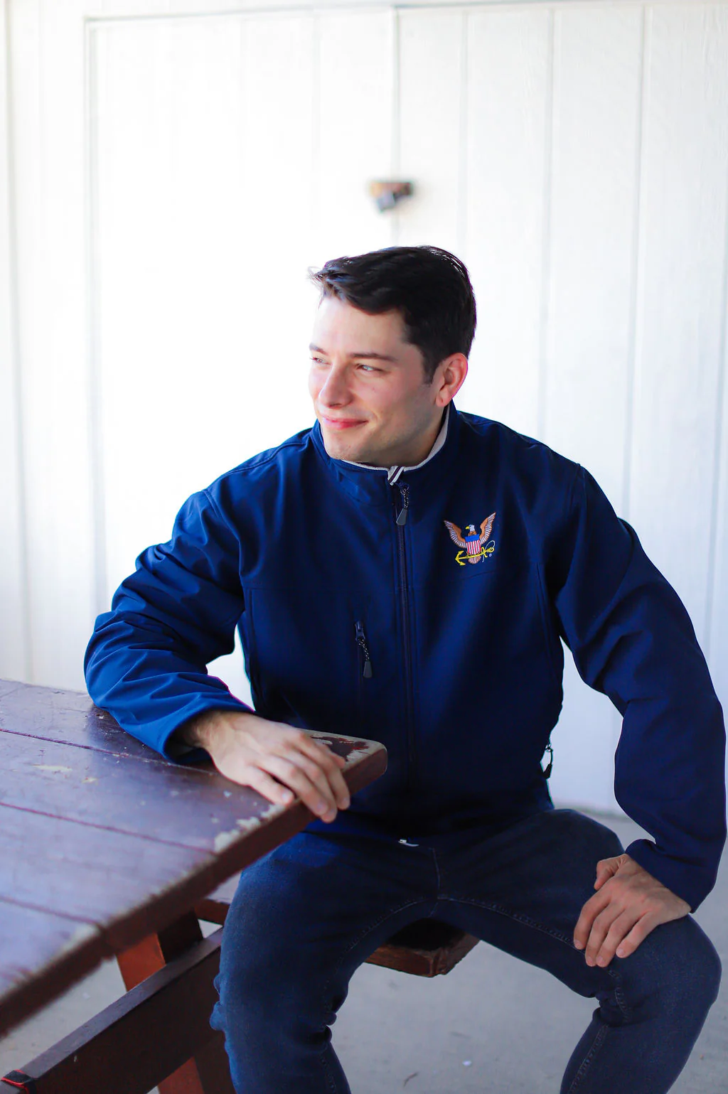 Navy Soft Shell Zip Jacket (Navy) - Image 2