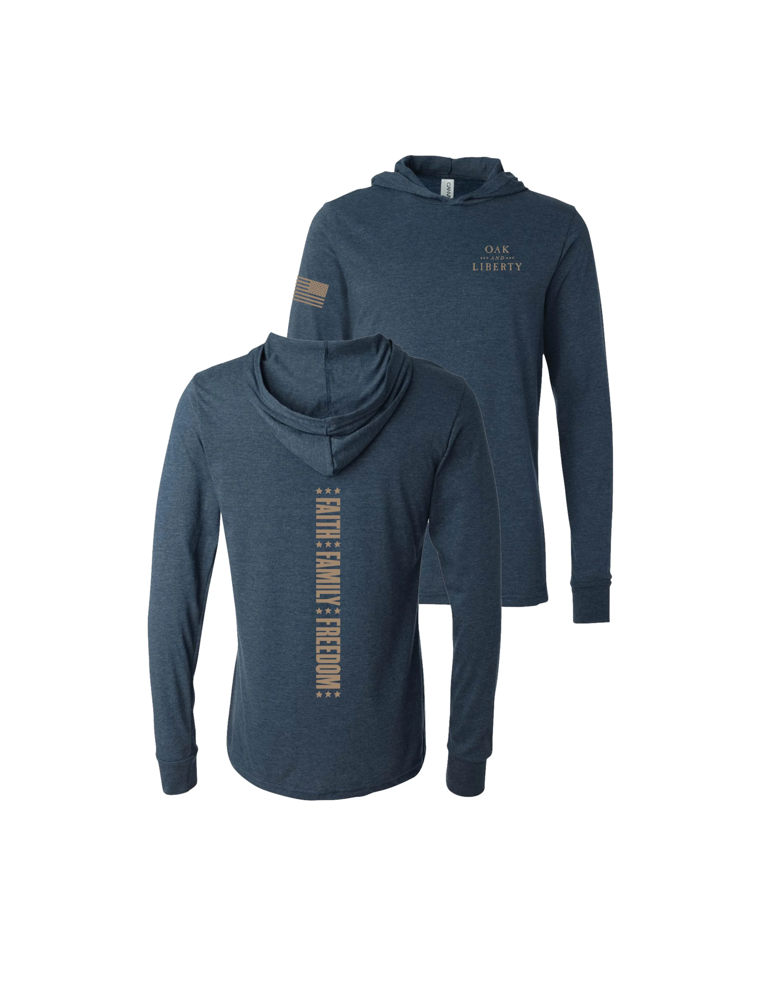 Oak and Liberty Faith Family Freedom Lightweight Hoodie - Navy