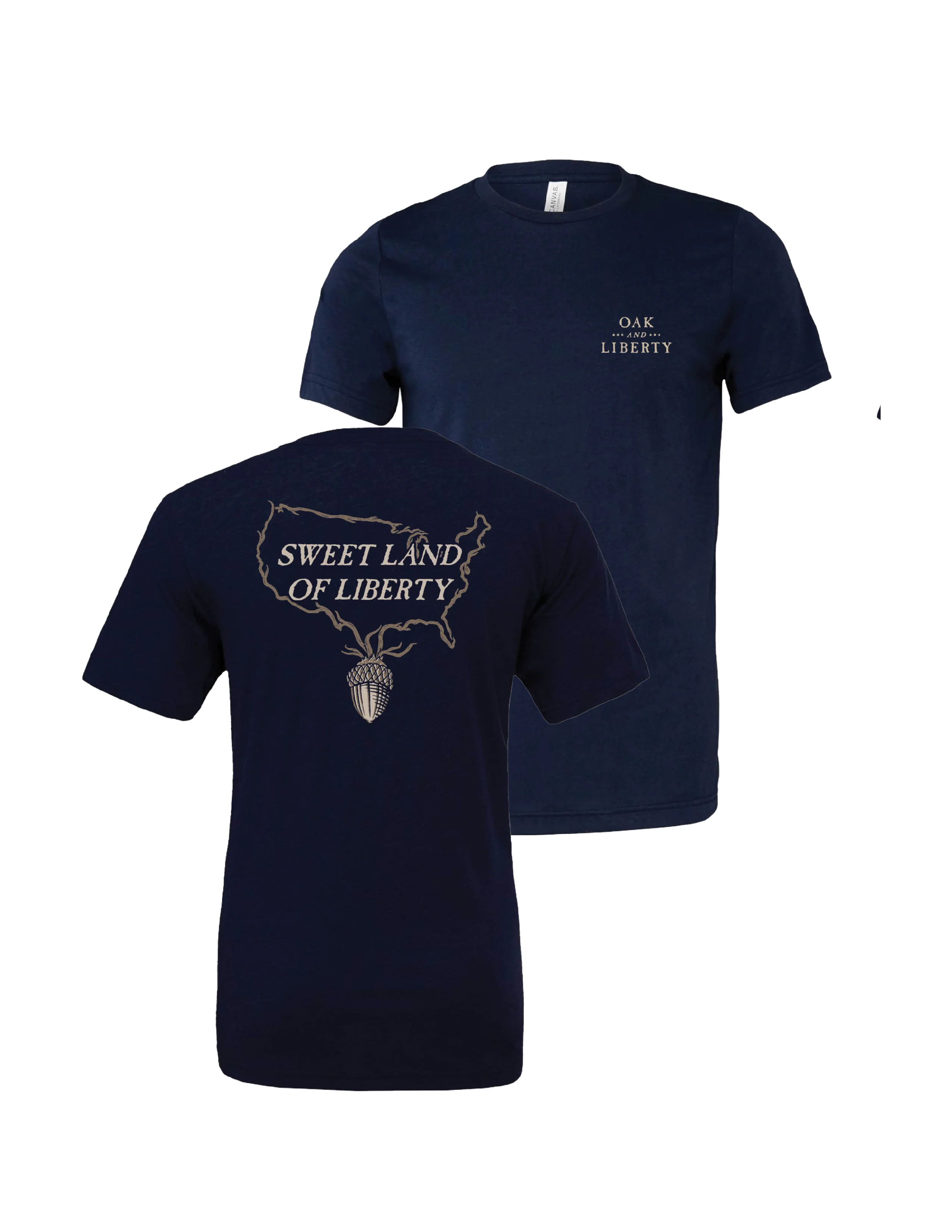Oak and Liberty Sweet Land of Liberty Patriotic T-Shirt, Navy