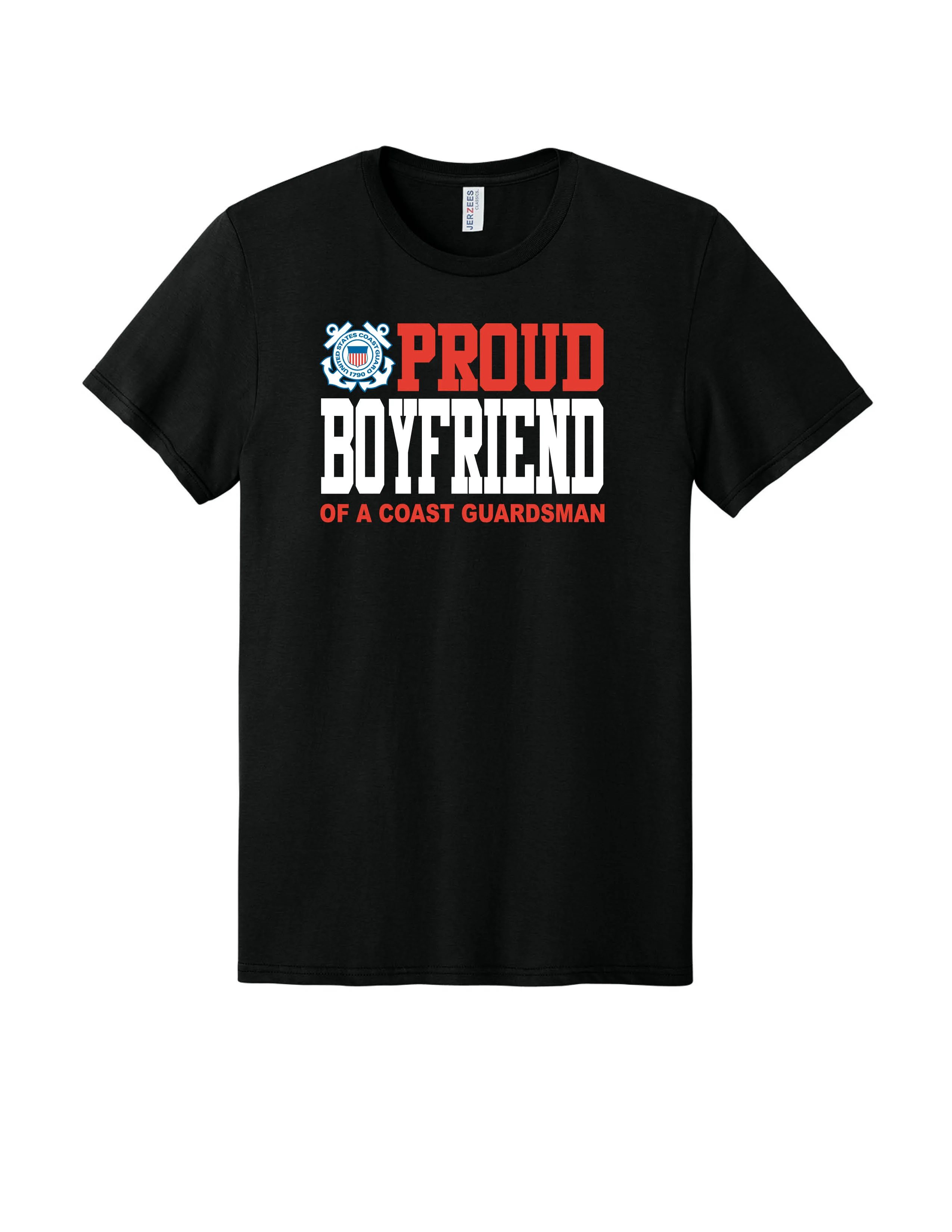 Proud Boyfriend of a Coast Guardsman Graphic Tee - Black