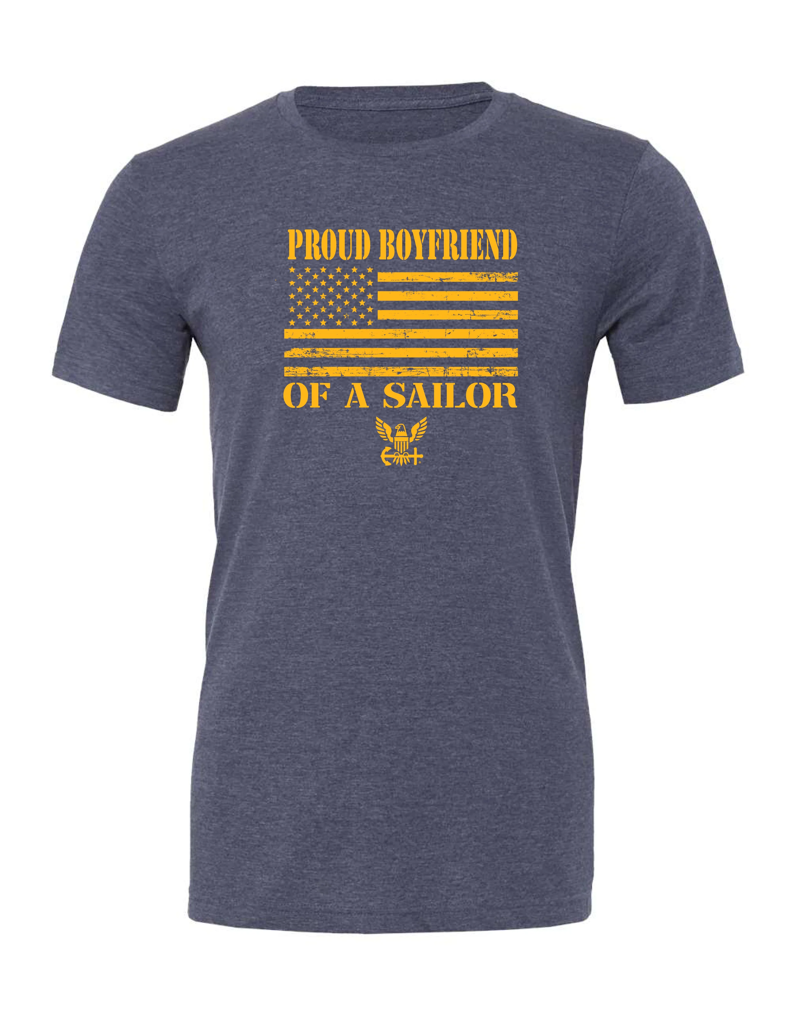 Proud Boyfriend of a Sailor Navy T-Shirt (Heather Navy)