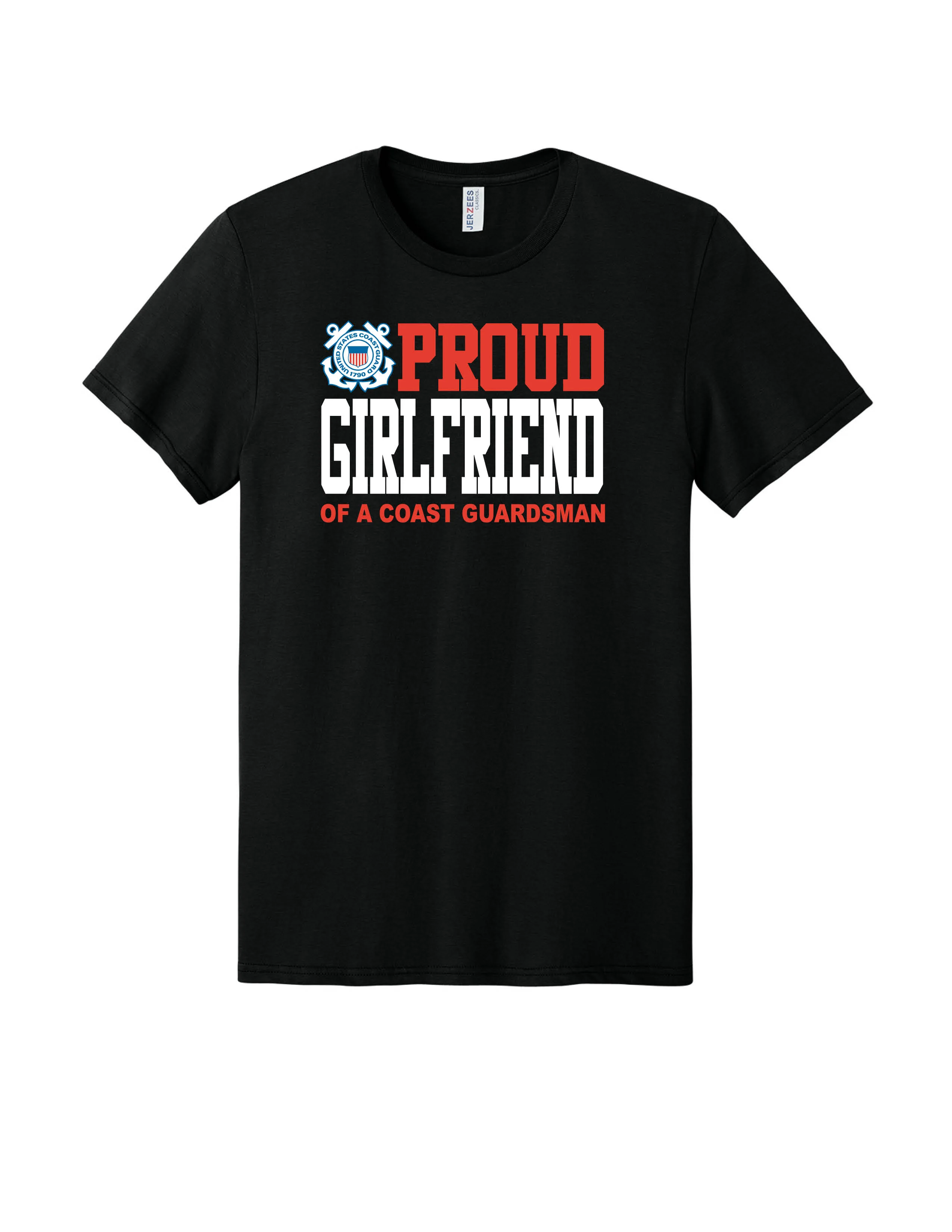 Proud Girlfriend of a Coast Guardsman Graphic Tee - Black