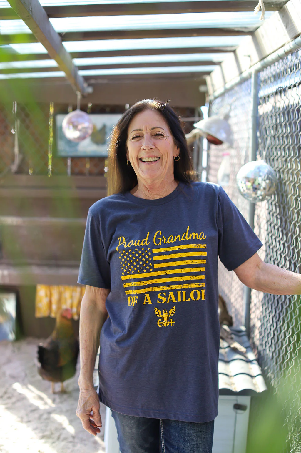 Proud Grandma of a Sailor Navy T-Shirt (Heather Navy) - Image 2