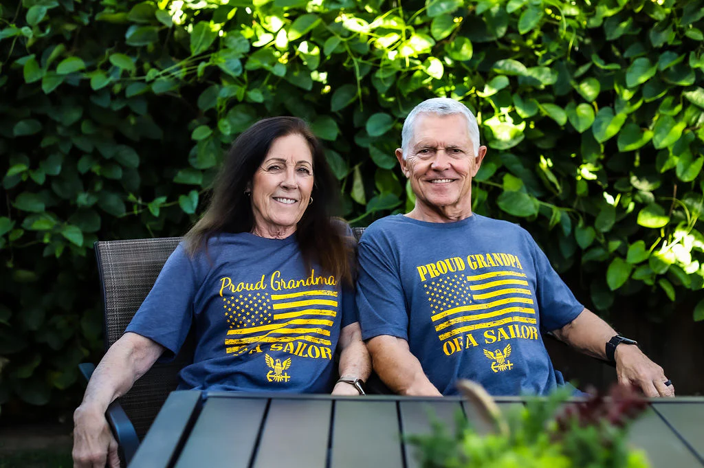 Proud Grandpa of a Sailor Navy T-Shirt (Heather Navy) - Image 3