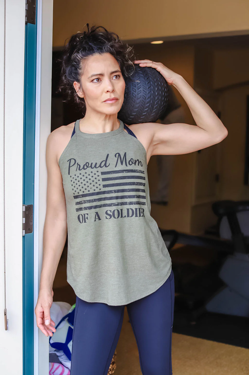 Proud Mom of a Soldier Tank (Green) - Image 3