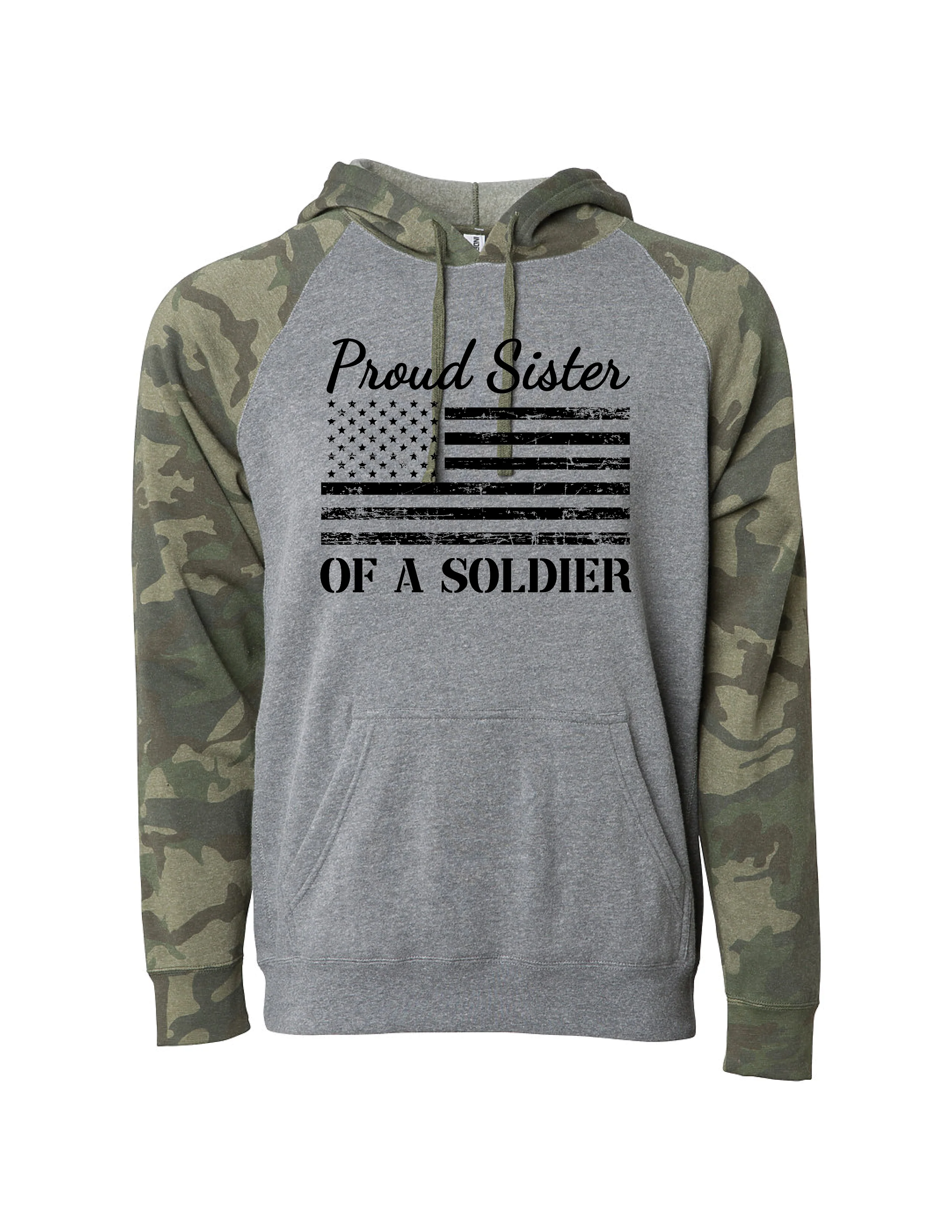 Proud Sister of a Soldier Camo Hoodie (Camo)