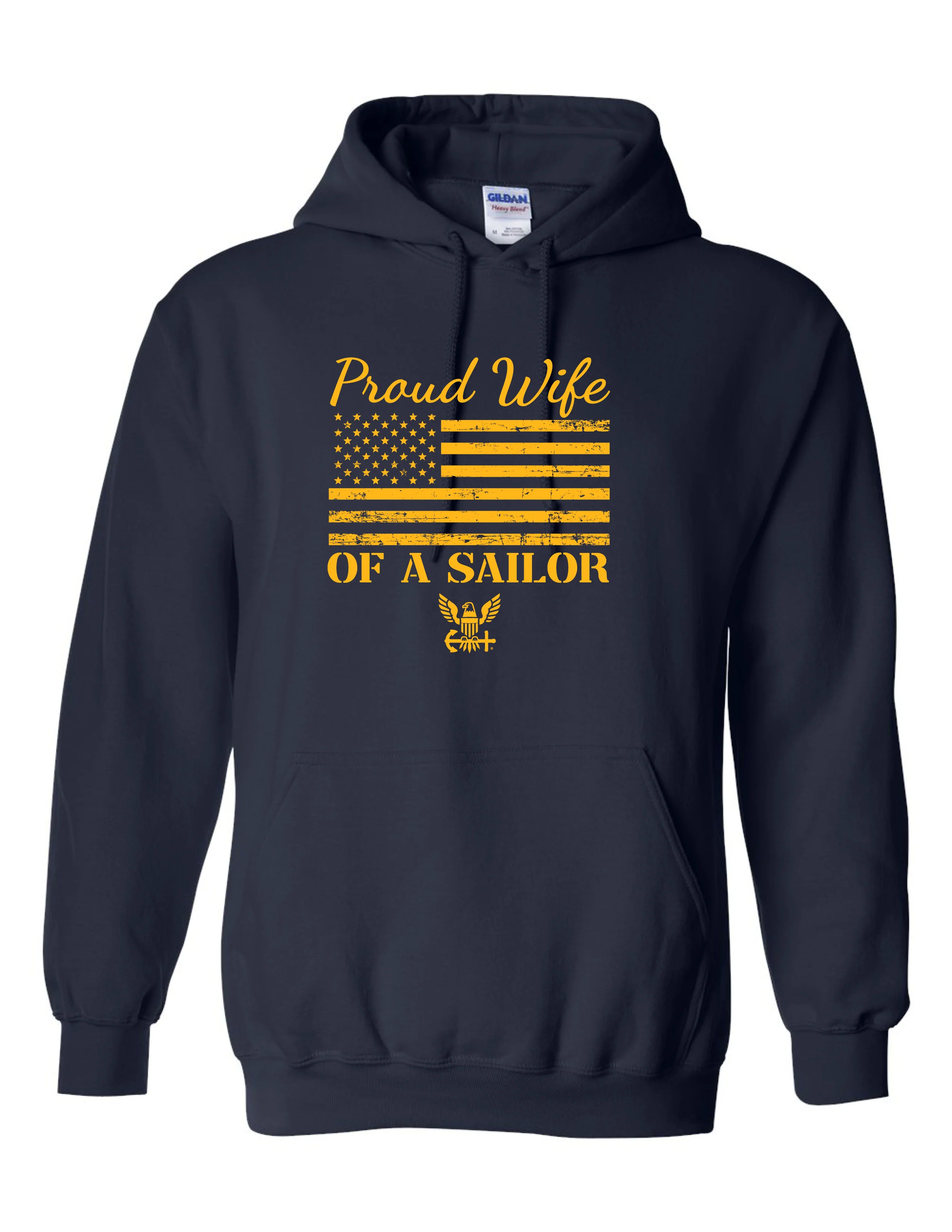 Proud Wife of a Sailor Navy Hoodie (Navy)