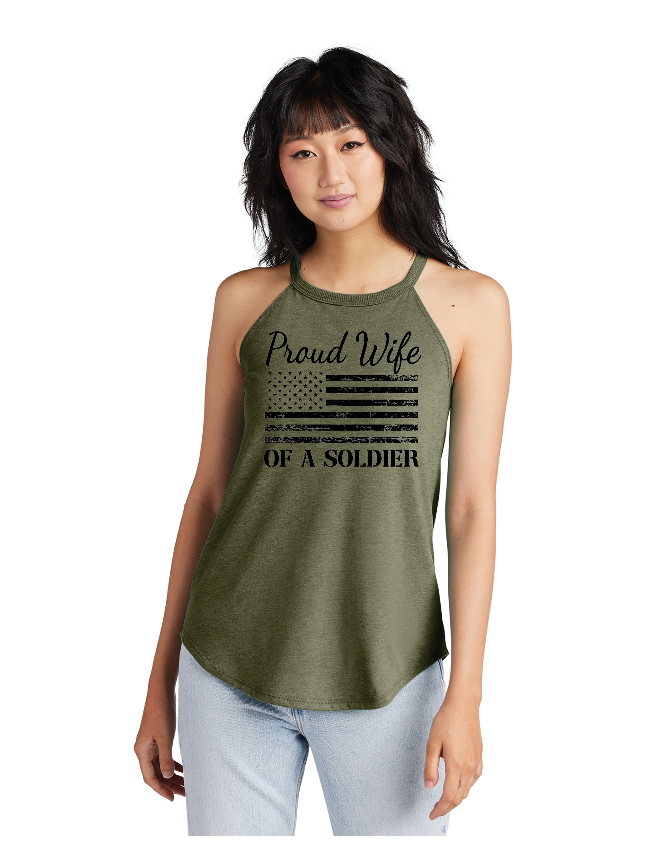 Proud Wife of a Soldier Tank (Green) - Image 2