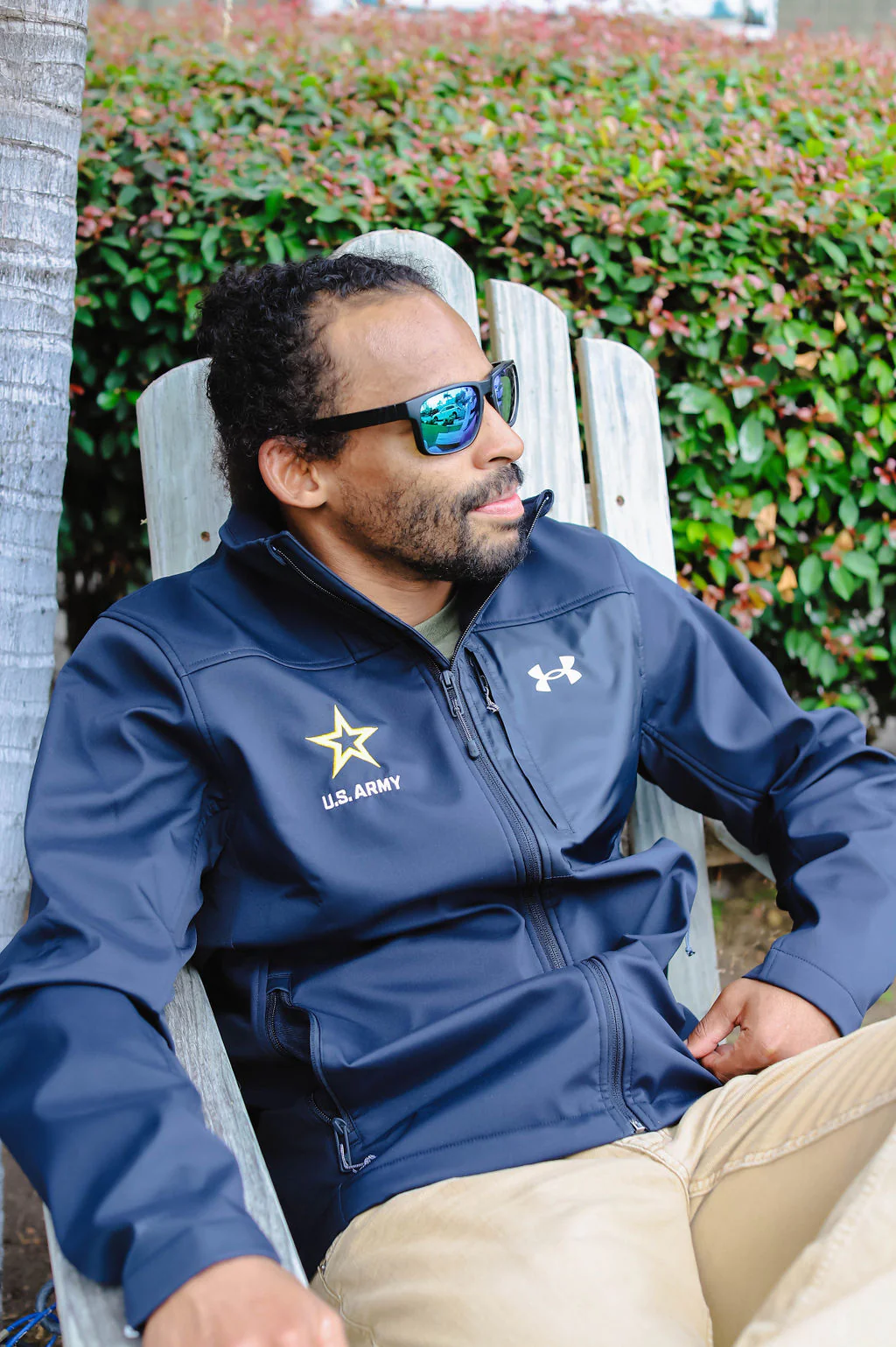 U.S. Army Zip Under Armour Jacket (Black) - Image 3