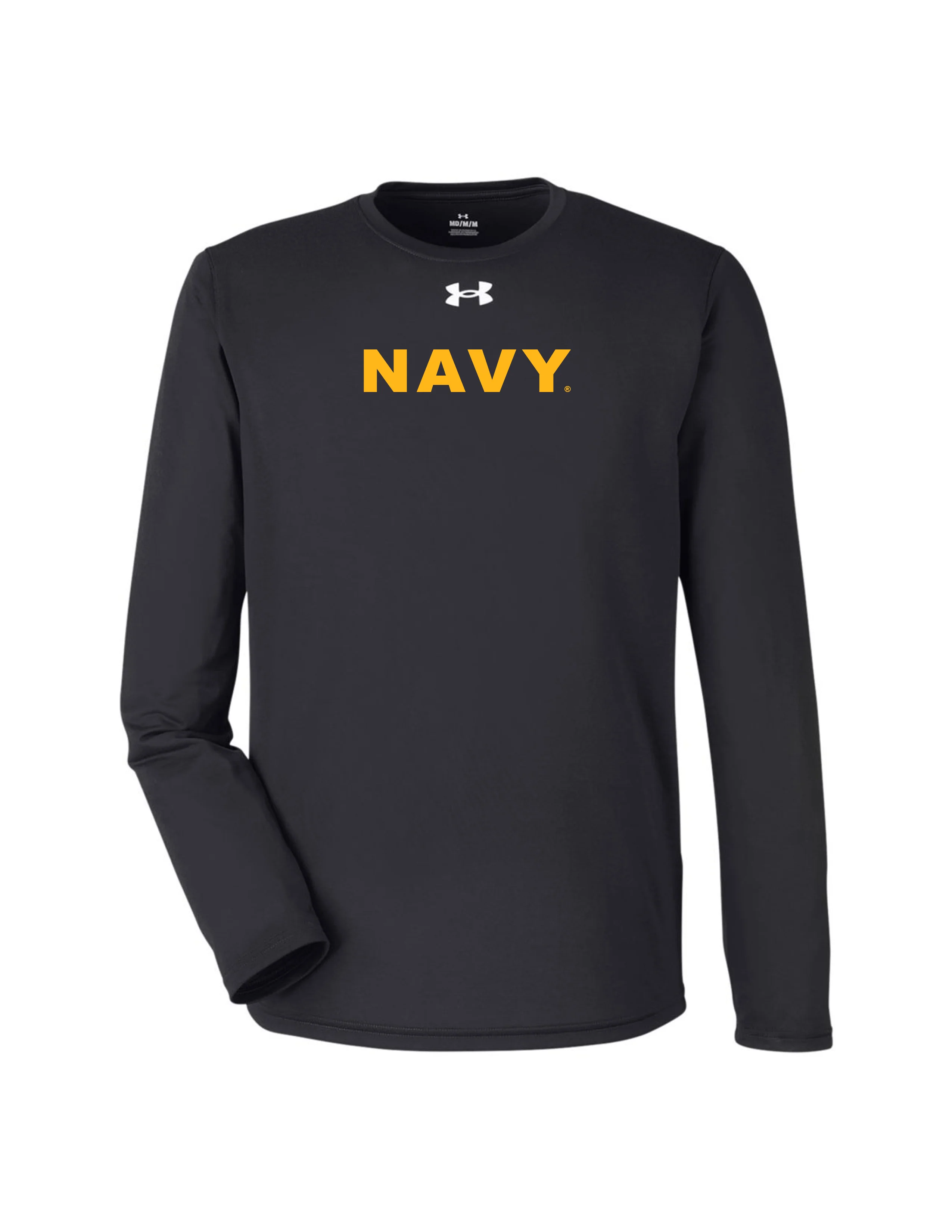 U.S. Navy Long Sleeve Under Armour Performance T-Shirt (Black)