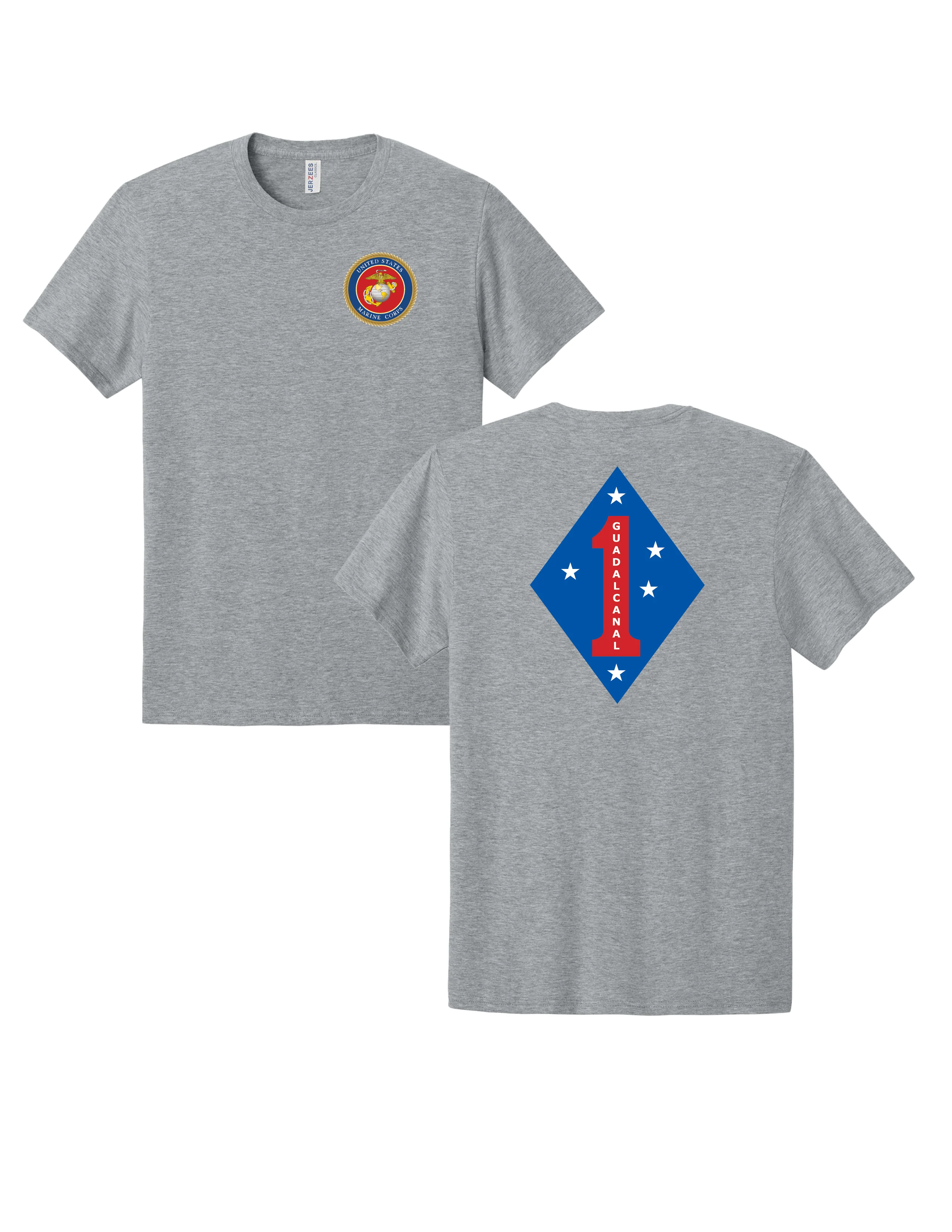 United States Marine Corps 1st Marine Division Guadalcanal T-Shirt - Athletic Heather