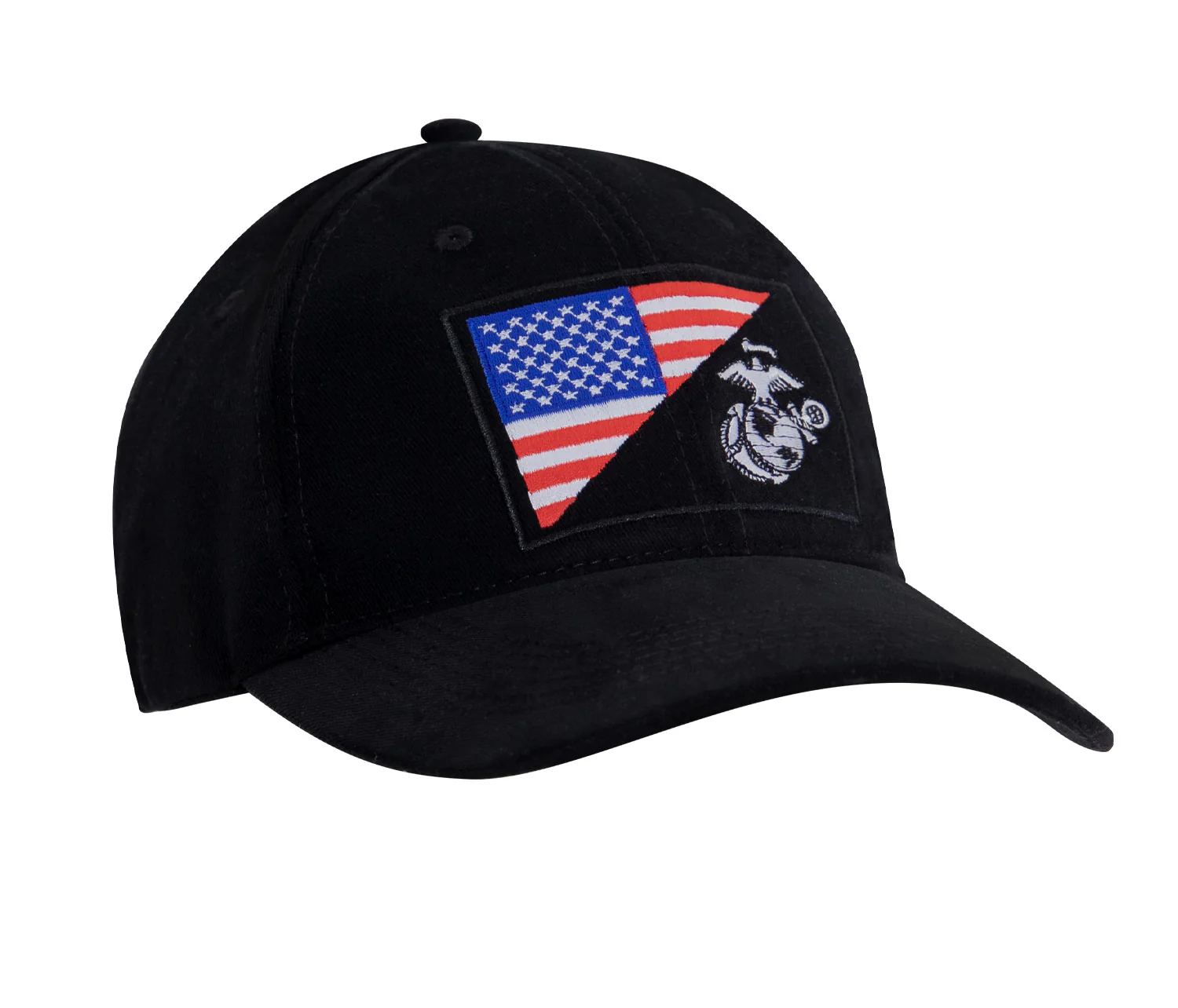 US Marine Corps Eagle, Globe & Anchor Adjustable Cap - Black - Image 3