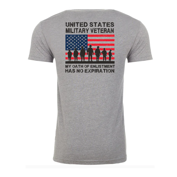 United States Military My Oath Veteran T-Shirt (Grey) - Image 2